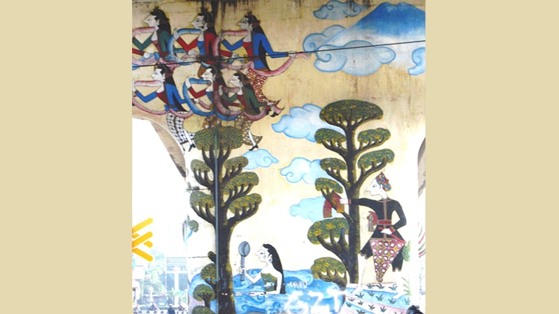 Cerita Rakyat Jaka Tarub - Mural Nawang Wulan Ditinggal