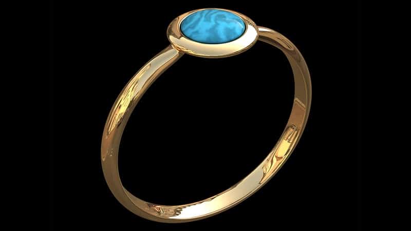 Cincin Raja Sulaiman - Ilustrasi Cincin dengan Permata Biru