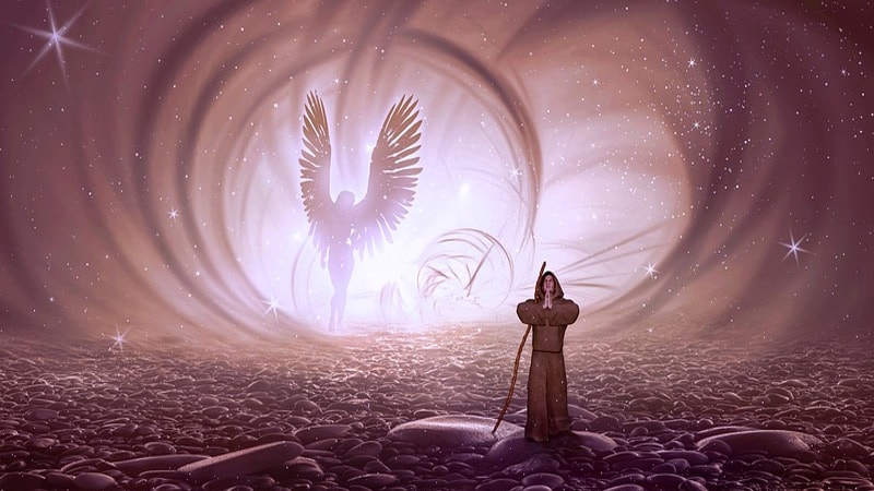 Kisah Nabi Idris dan Malaikat Maut - Ilustrasi Pria dan Malaikat