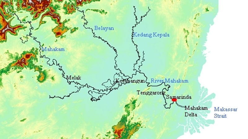 Asal Mula Anak Sungai Mahakam - Peta Aliran Sungai Mahakam