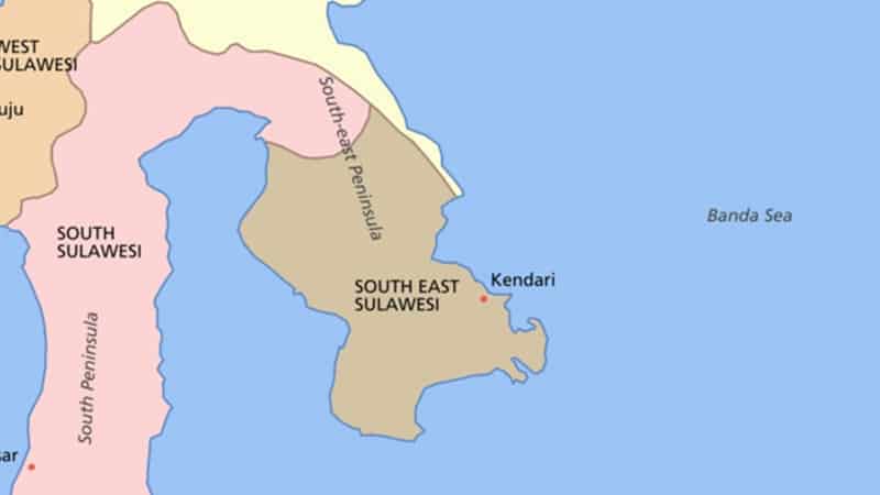 Cerita Rakyat Putri Satarina dan Tujuh Bidadari - Peta Sulawesi Tenggara