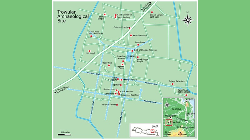 Letak Kerajaan Majapahit - Peta Situs Trowulan