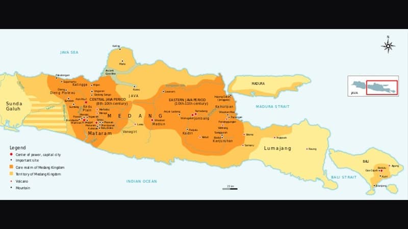 Sejarah Kerajaan Mataram Kuno - Peta Lokasi