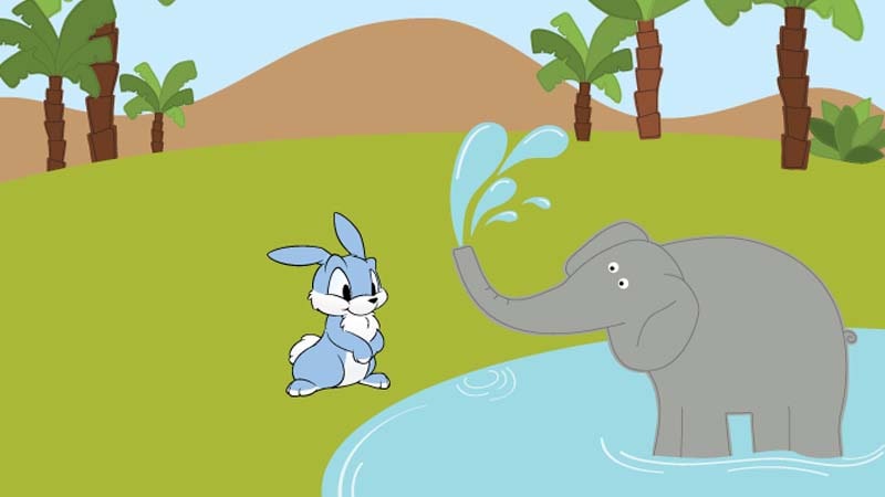 Cerita Fabel Gajah dan Kelinci - di Danau